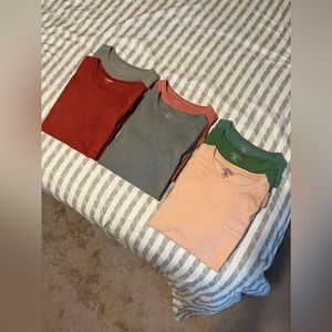 J Crew and Old Navy garment dyed slub t-shirts